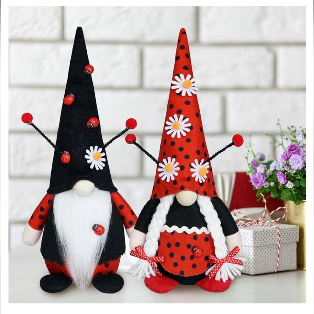 2Pack Spring Ladybug Gnomes Decorations - Picture 5 of 6